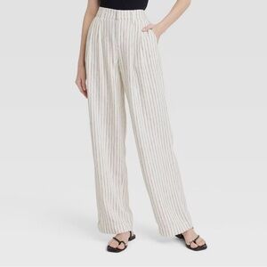 A New Day White Pinstripe Loose Pants